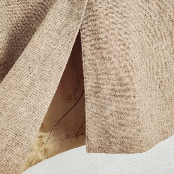 HAGGAR Vintage Tan Wool Sport Coat with Elbow Patches Size 40 - Picture 8 of 12